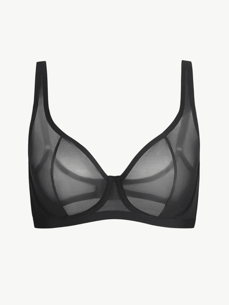 ACSUSS Women's Sexy Sheer Bra See-Through Mesh Lingerie Lace