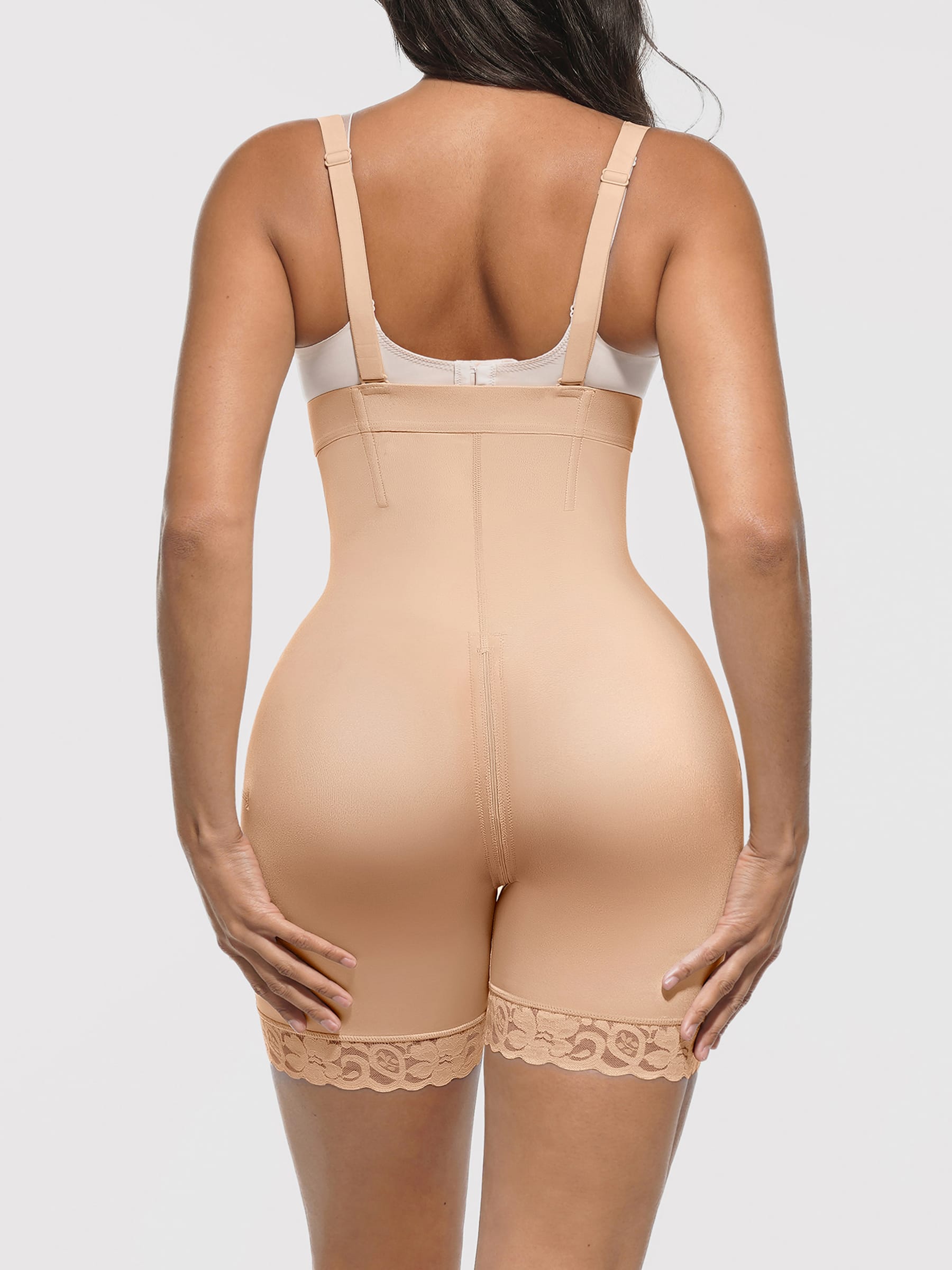 Wholesale Removable Straps Waist & Back Smoothing Shaper 4 Long Steel Bones Hourglass Faja Shapewear SPU