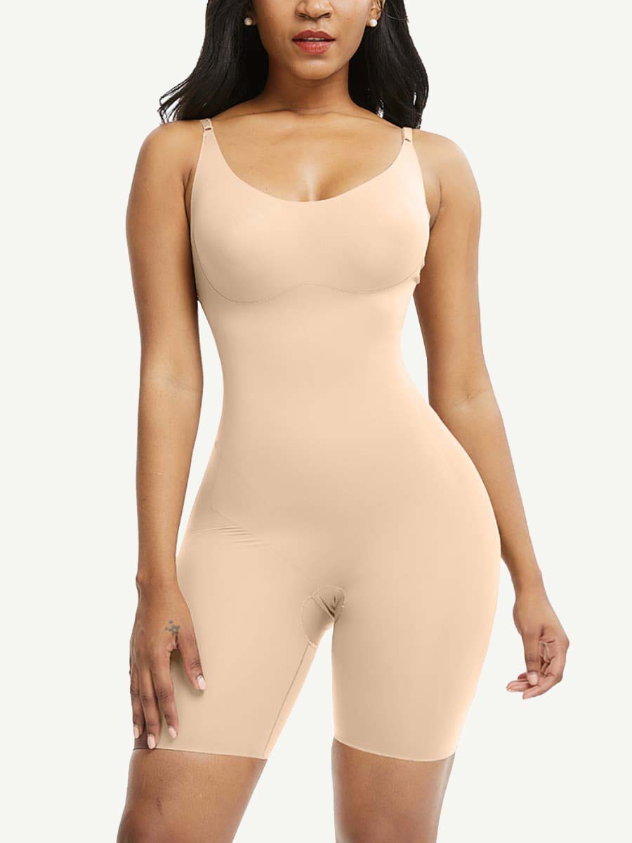 Women's Seamless Firm Control Bodysuit With Adjustable Straps For