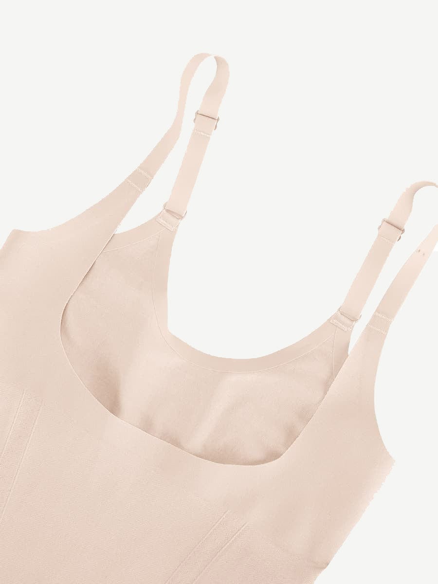 Wholesale Seamless Open-Bust Abdomen Flattening Mid-Thigh Bodysuit