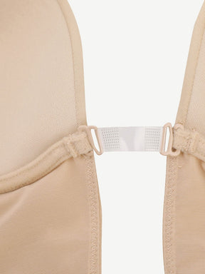 Wholesale High Waist 30D Fabric Tummy Control Bodysuit with Nubuck Shoulder Straps