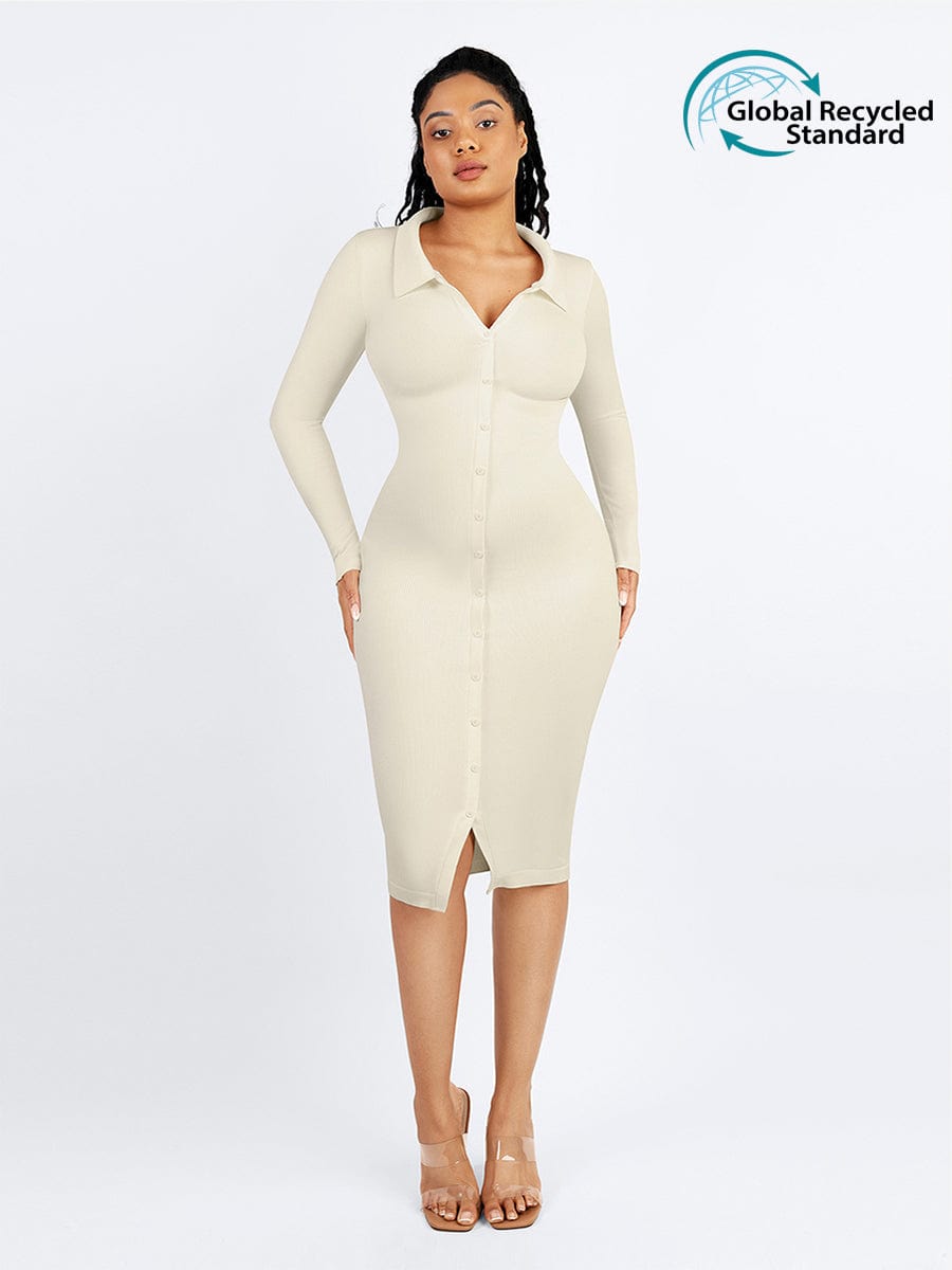 Wholesale Eco-friendly Seamless Waist Trimming Retro Long Sleeve Shirt Dress Wholesale Eco-friendly Seamless Waist Trimming Retro Long Sleeve Shirt Dress