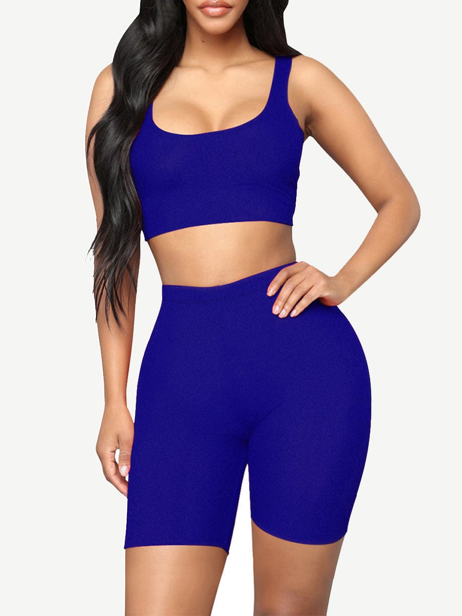 Wholesale Gymnastic Cropped Sports Shorts Suit High Waist Mid Support