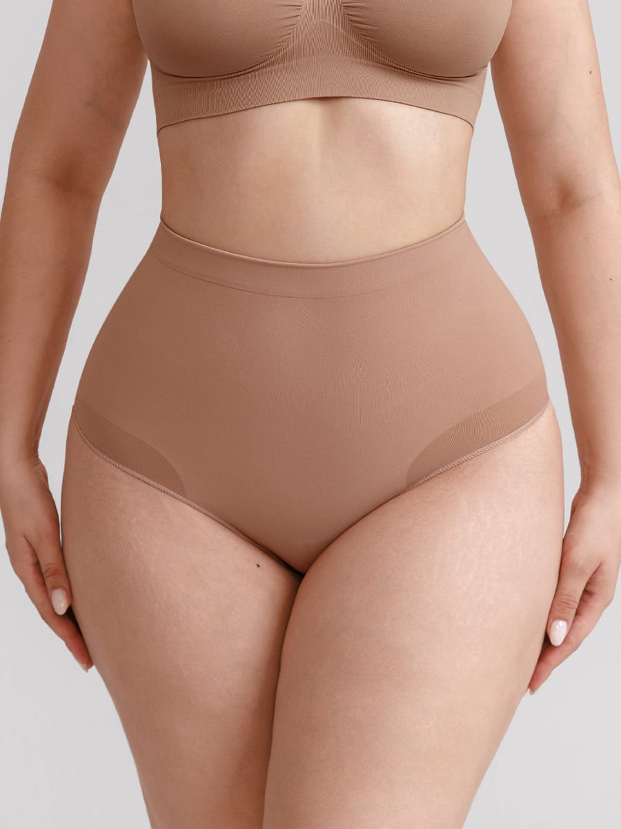 Wholesale Seamless High Waist Tummy Control Briefs Anti Slip Silicone Shaping Panties SPU