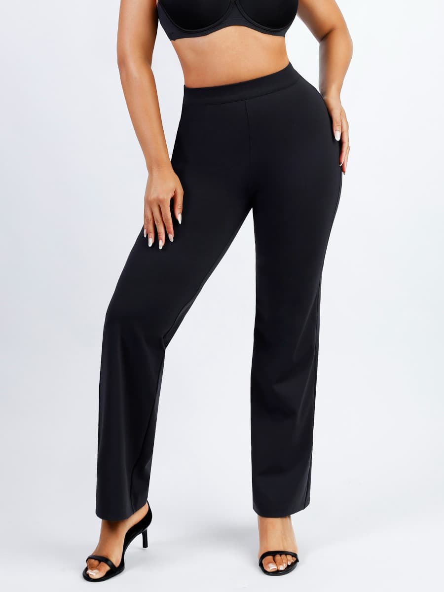 Wholesale Waist Trimming Straight-leg Pants with Built-in Shaping Shor