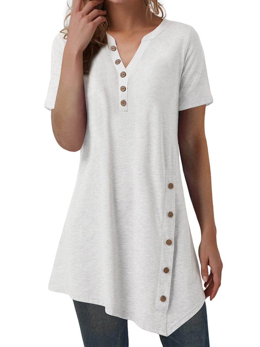 Wholesale Buttoned V-neck top