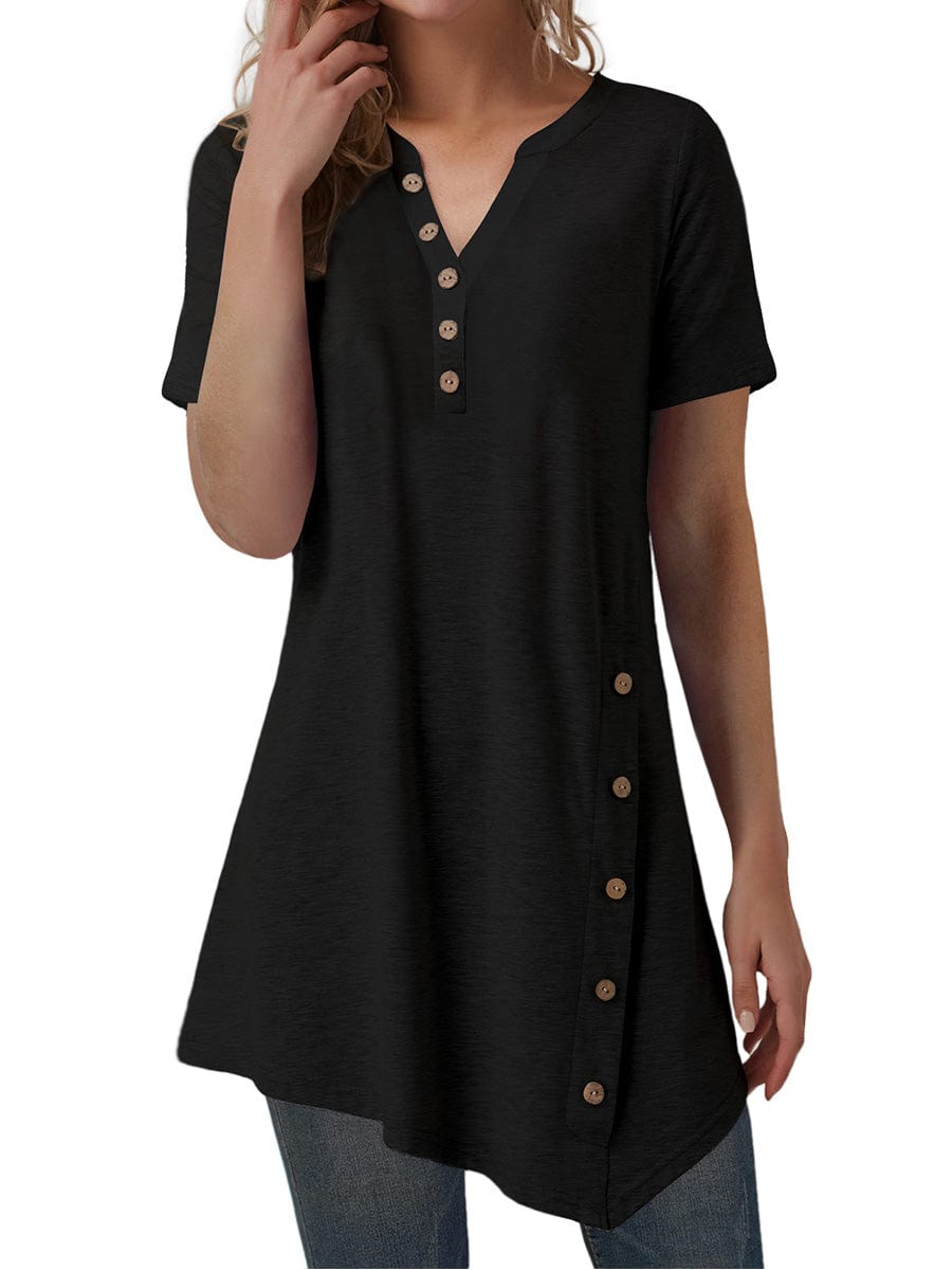 Wholesale Buttoned V-neck top