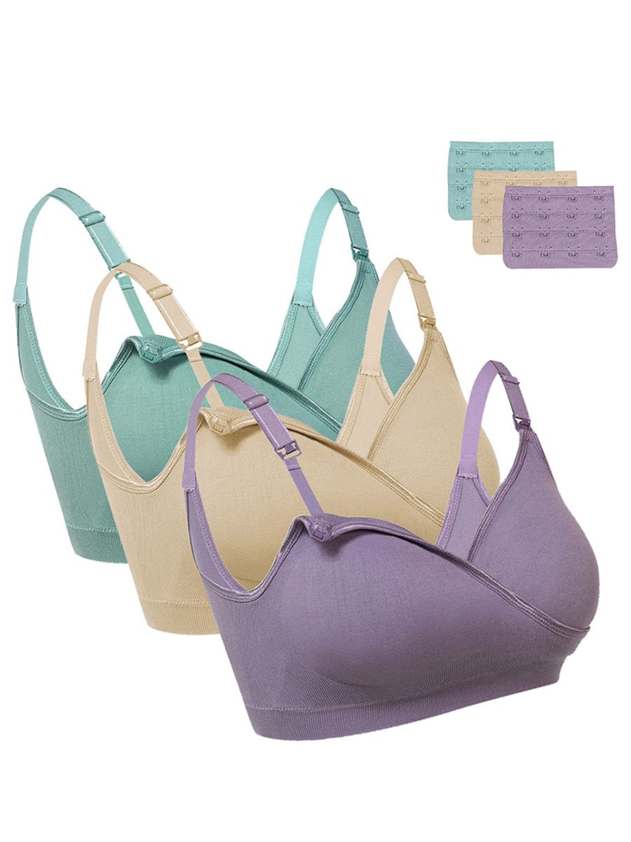 Wholesale 3 Pcs Nursing Bra Full Bust Seamless Nursing Maternity Breastfeeding Bras Adjustable Sleep Bra