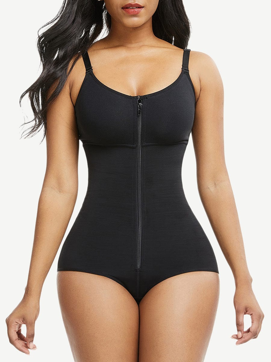 Wholesale Large Size Full Body Shaper Fajas Front Zipper Smooth Abdome
