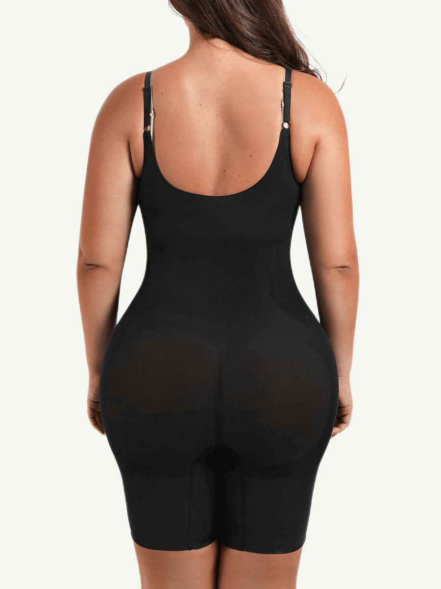 Wholesale Seamless Open-Bust Abdomen Flattening Mid-Thigh Bodysuit
