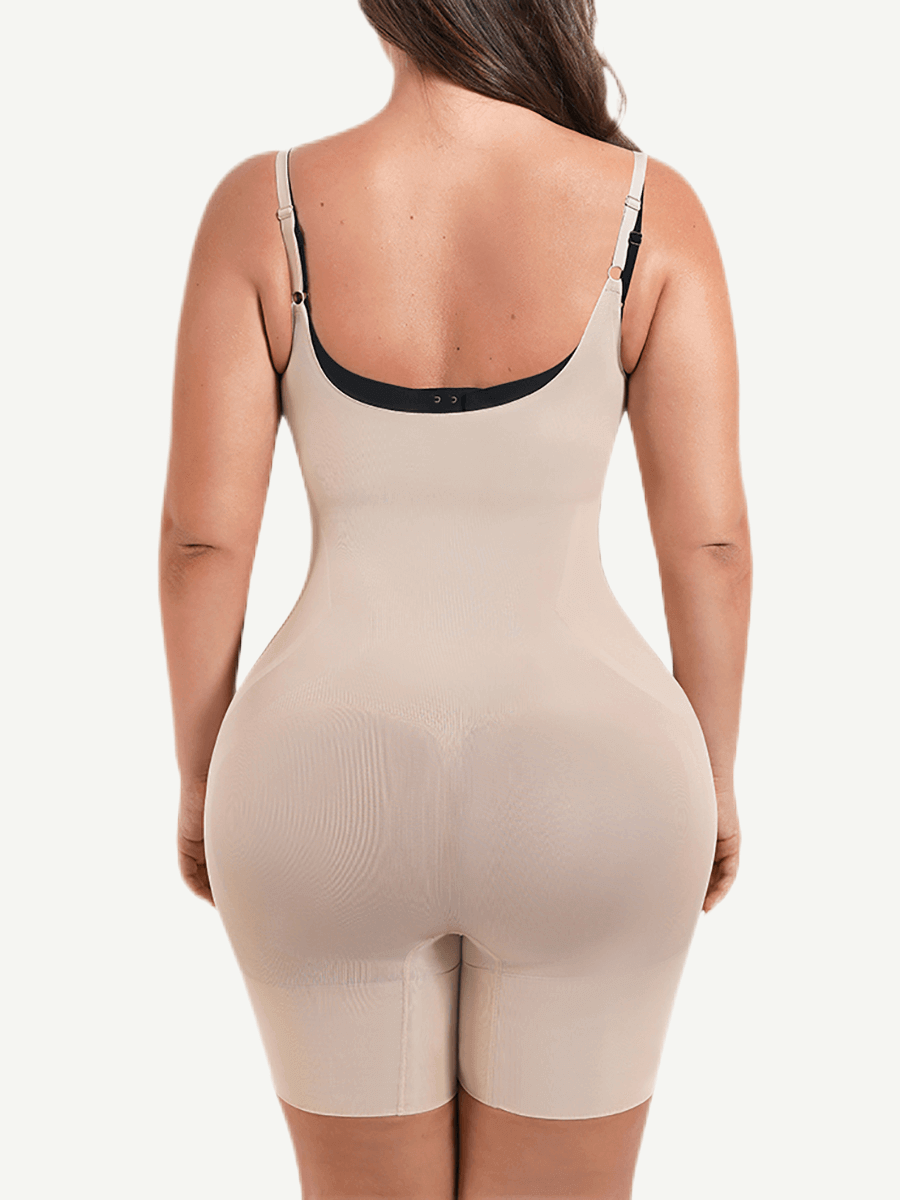 Wholesale Seamless Open-Bust Abdomen Flattening Mid-Thigh Bodysuit