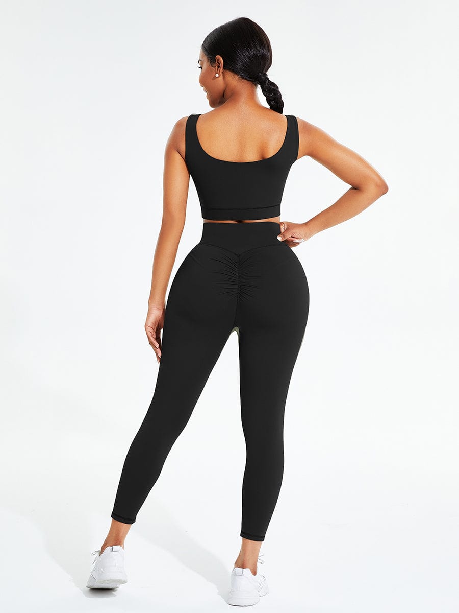 Wholesale Black Seamless Sports Bra High Waist Leggings Simplicity