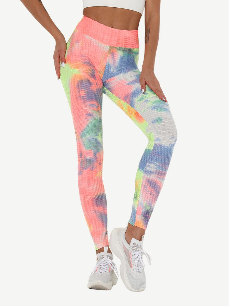 Wholesale Adorable Deep Blue Tie-Dyed Yoga Leggings Ankle Length Nice Quality