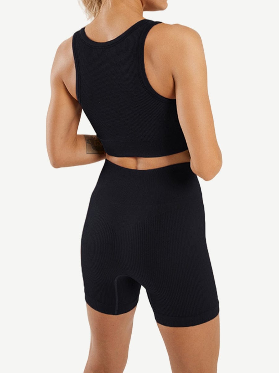 Wholesale Seamless Yogawear Suit Low Neckline Sleeveless Workout Clothes