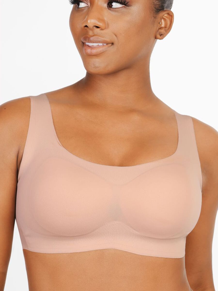 Non-marking and Comfort Bra with Drop Glue Design Supports Gathering B