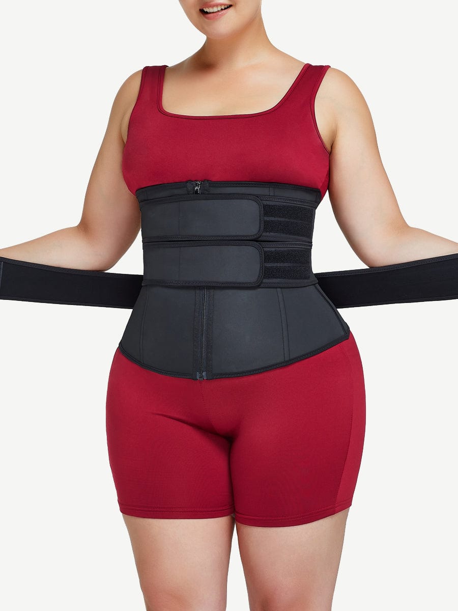Wholesale Black Plus Size Three Detachable Belts Waist Trainer Fat Burning