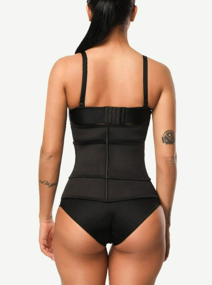 Wholesale Close Fitting Black Zipper Hook Latex Waist Shaper Queen Size Elastic