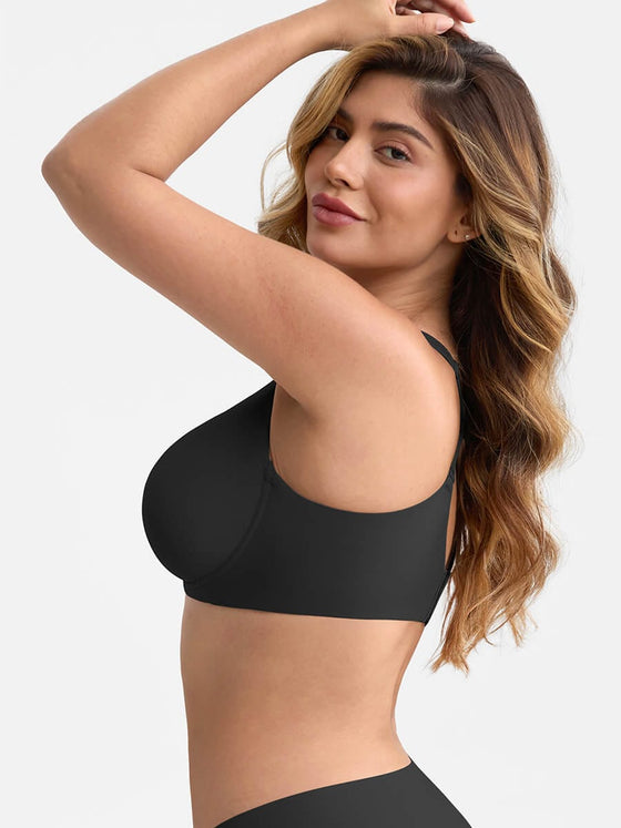 Wholesale Full Coverage Underwire Side Boning Mesh Plunge Minimizer Bra