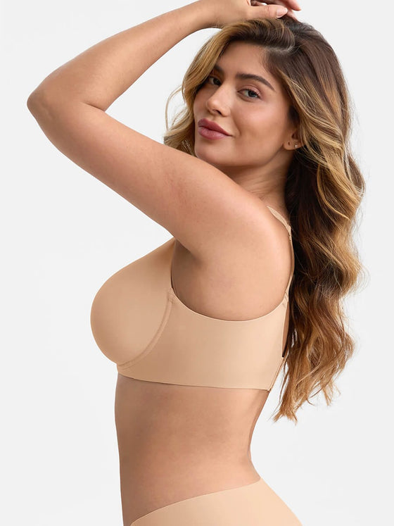 Wholesale Full Coverage Underwire Side Boning Mesh Plunge Minimizer Bra
