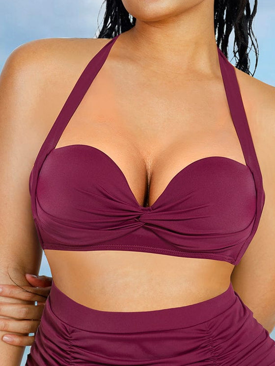 Wholesale Tankini Top With Strappy Detail And Bra Twist Knot Design