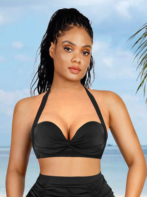 Wholesale Tankini Top With Strappy Detail And Bra Twist Knot Design