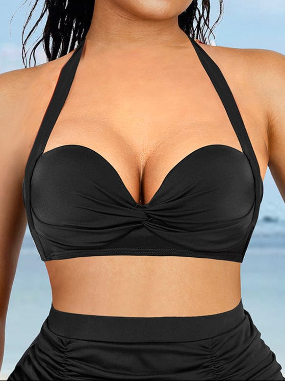 Wholesale Tankini Top With Strappy Detail And Bra Twist Knot Design