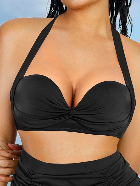 Wholesale Tankini Top With Strappy Detail And Bra Twist Knot Design