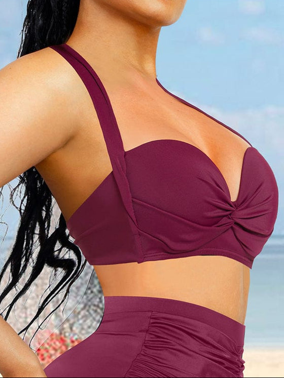 Wholesale Tankini Top With Strappy Detail And Bra Twist Knot Design