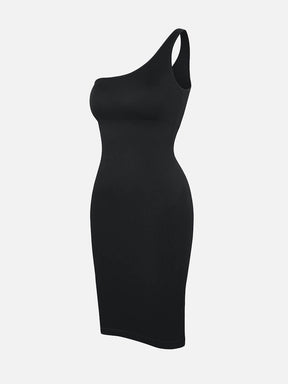 Wholesale Seamless One-Shoulder Waist Trimming Mini Shaper Dress