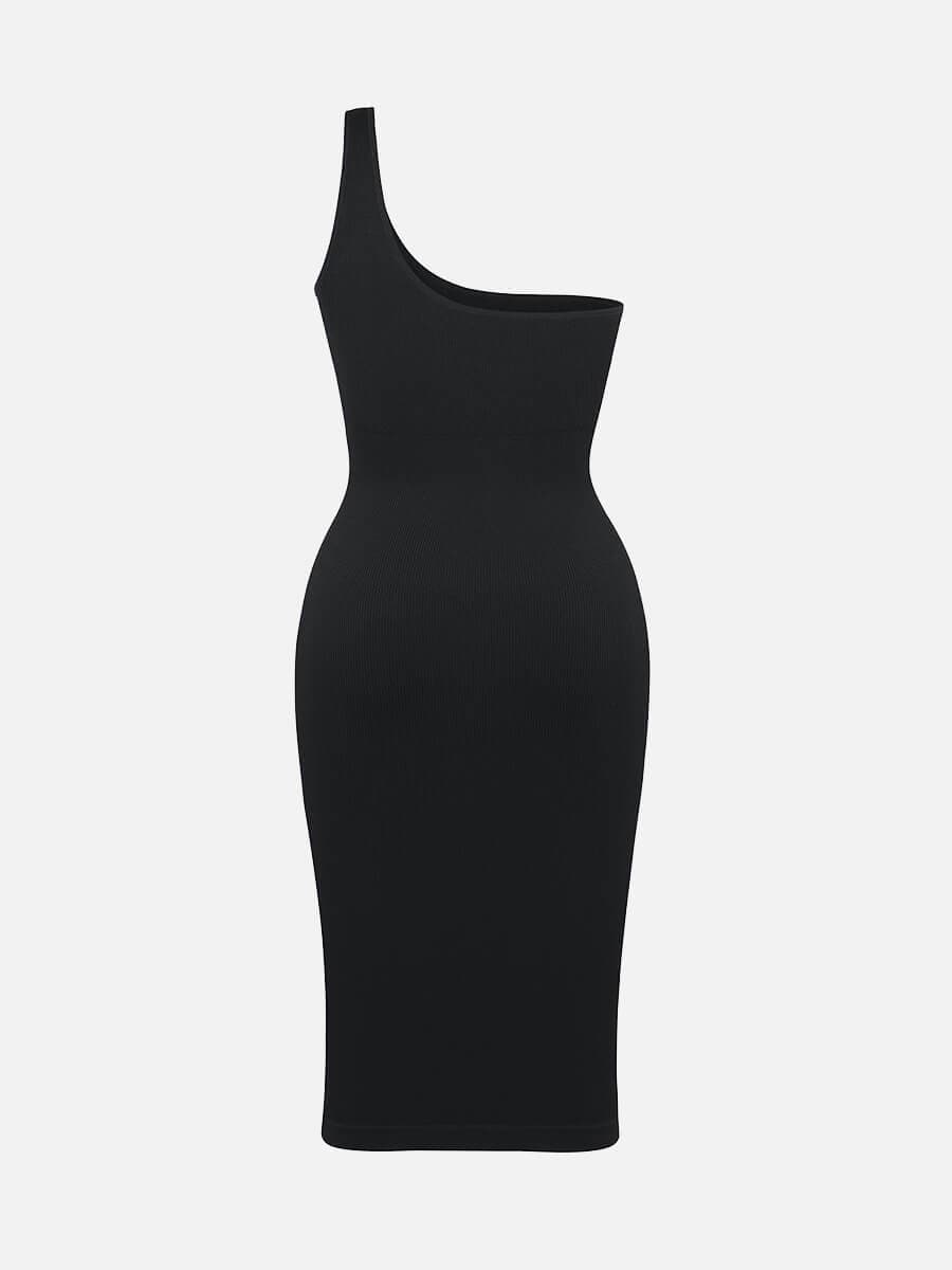 Wholesale Seamless One-Shoulder Waist Trimming Mini Shaper Dress