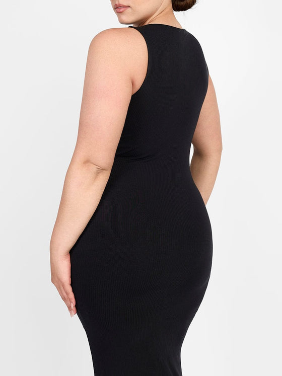 Wholesale Light Support Crew Collar Long Bulit-in Shapewear Dress