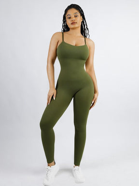 Wholesale High Stretchy Seamless Sling Tummy Control Jumpsuit