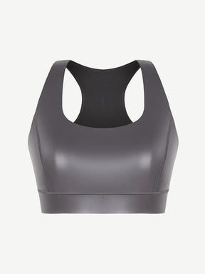Wholesale Ultra Elasticity Silver Film Sauna Sport Bra with Removable cups