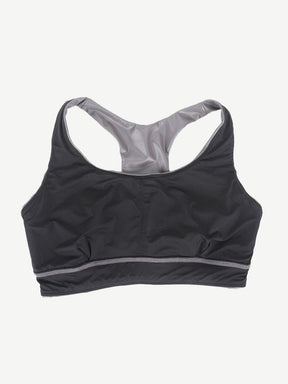 Wholesale Ultra Elasticity Silver Film Sauna Sport Bra with Removable cups