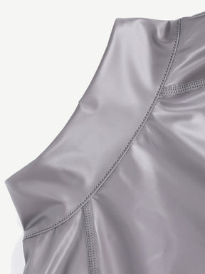 Wholesale One-Piece Long-Sleeved Sports Silver Film Sauna Suit