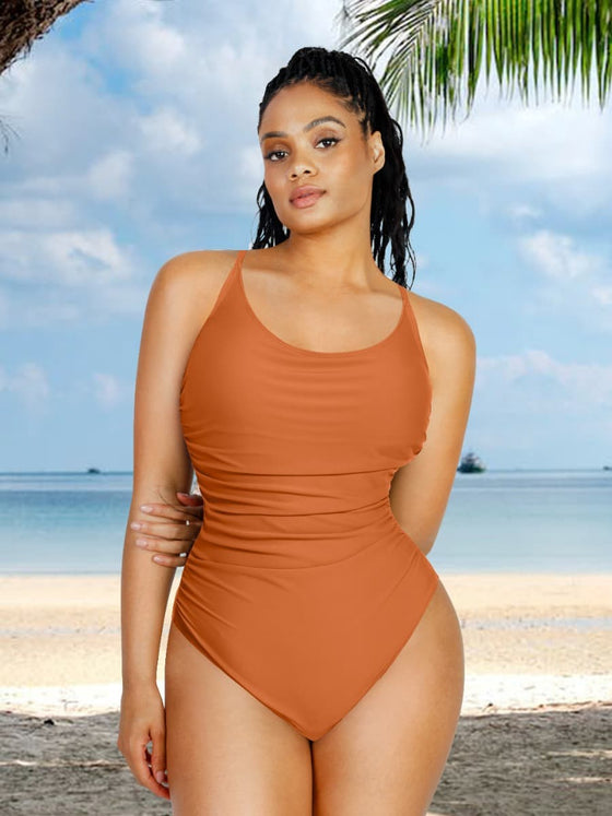 Wholesale One-Piece Shapewear Swimsuit With Abdominal Pleating Design