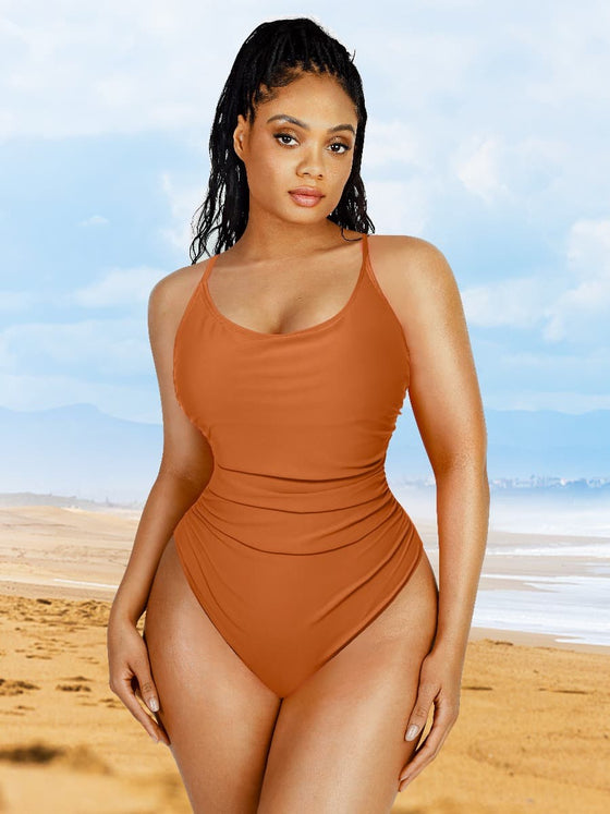 Wholesale One-Piece Shapewear Swimsuit With Abdominal Pleating Design