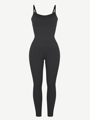 Wholesale High Stretchy Seamless Sling Tummy Control Jumpsuit Removable cup pads