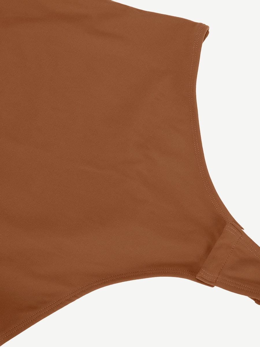 Wholesale V-Neck Long Sleeve Thong Waist Control Bodysuit