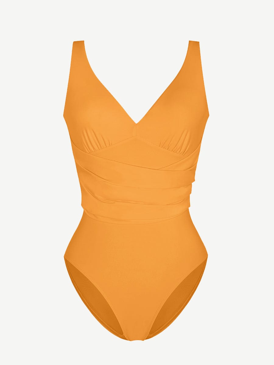 Wholesale One-piece Swimsuit Built-in Elastic Mesh in the Abdomen With Removable Cups