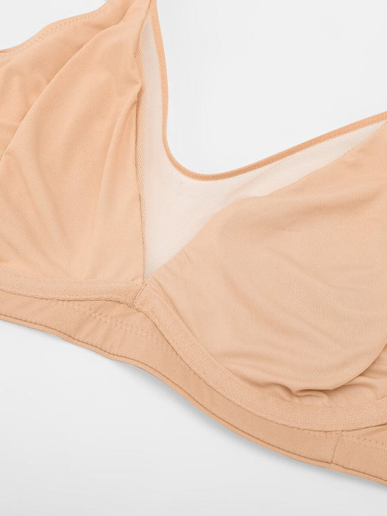 Wholesale Full Coverage Underwire Side Boning Mesh Plunge Minimizer Bra