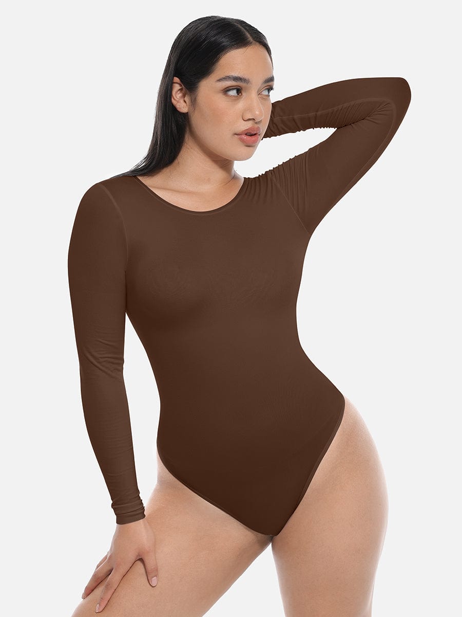 Wholesale Seamless Bodysuit Long Sleeve Slim Corset Shapewear Bodysuit