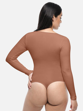 Wholesale Seamless Bodysuit Long Sleeve Slim Corset Shapewear Bodysuit