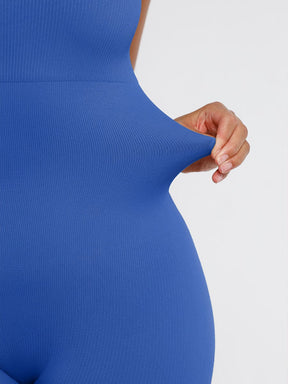 Wholesale High Stretchy Seamless Sling Tummy Control Jumpsuit Removable cup pads