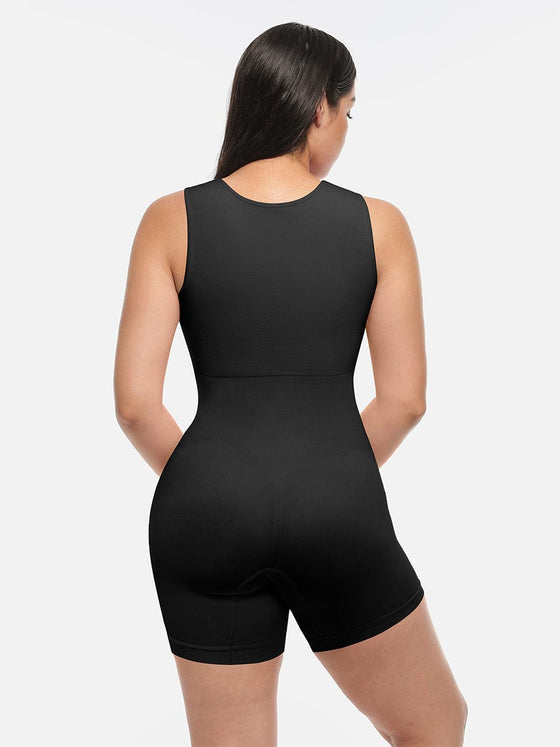 Wholesale🌿 Eco-friendly Seamless Square Neck Waist and Belly Shaping Jumpsuit
