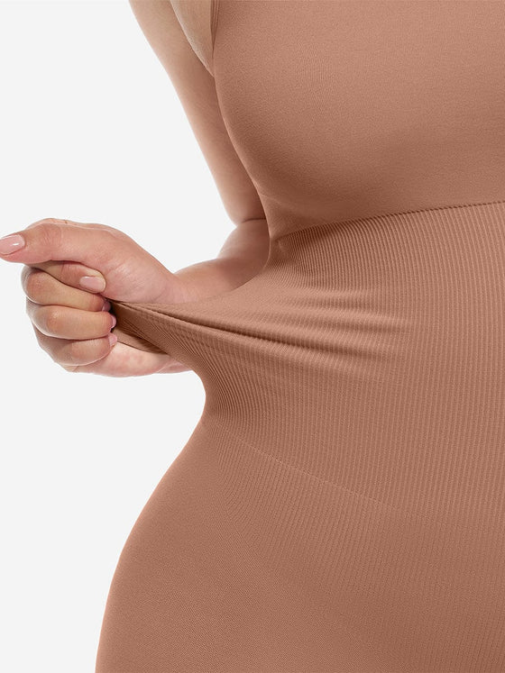 Wholesale🌿 Eco-friendly Seamless Square Neck Waist and Belly Shaping Jumpsuit