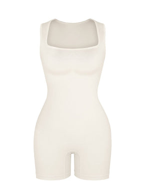 Wholesale🌿 Eco-friendly Seamless Square Neck Waist and Belly Shaping Jumpsuit