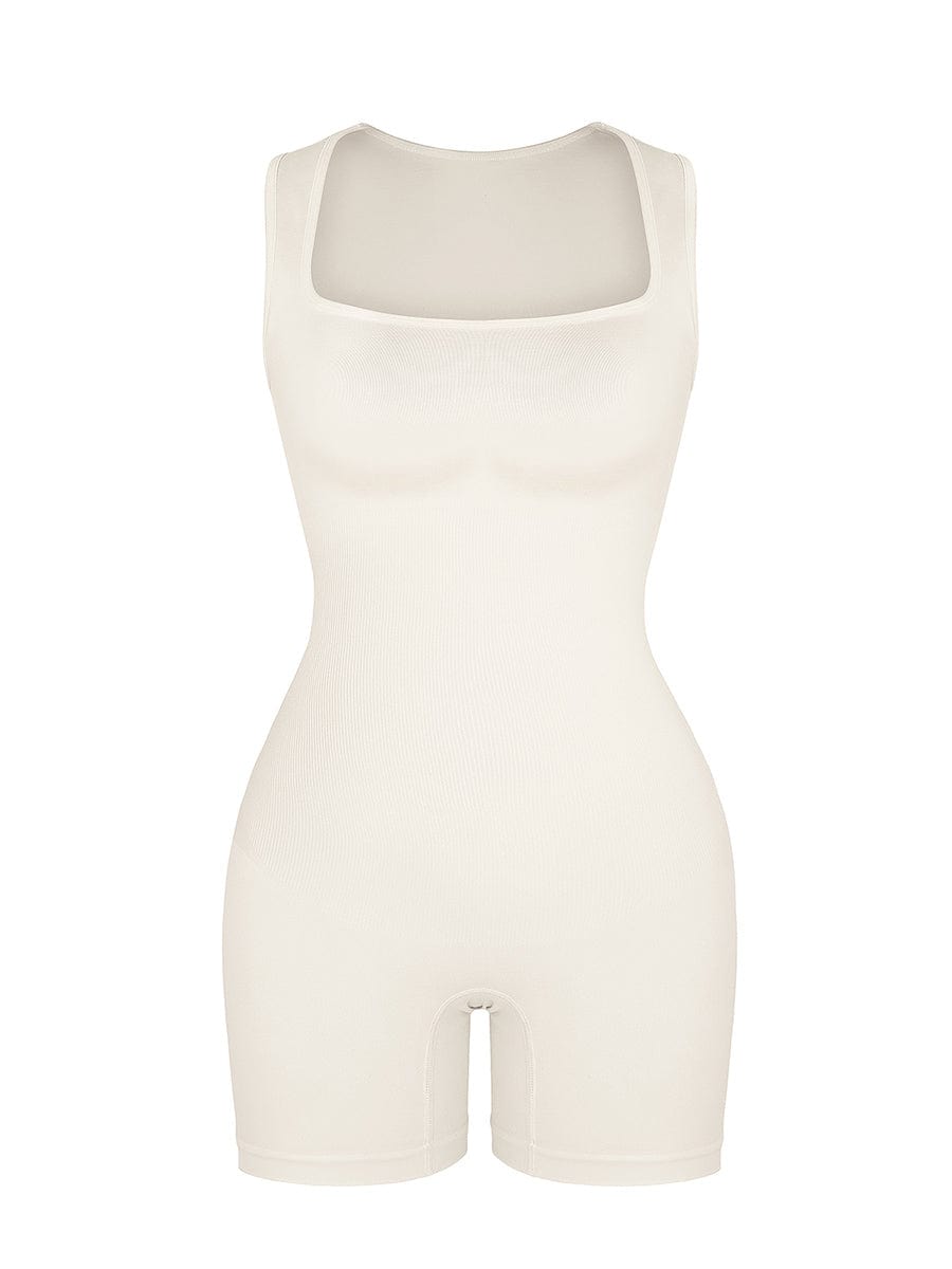 Wholesale🌿 Eco-friendly Seamless Square Neck Waist and Belly Shaping Jumpsuit