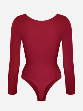 Wholesale Seamless Long Sleeve Chest Support Tummy Control Thong Bodysuit