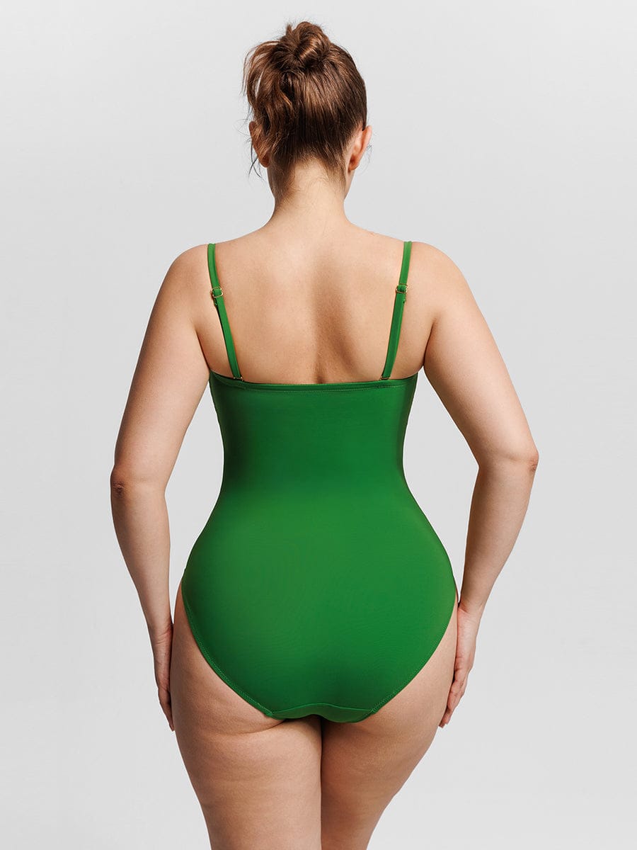 Wholesale Strapless U Wire Mesh Tummy Control One Piece Shapewear Swimsuit with Removable Pads